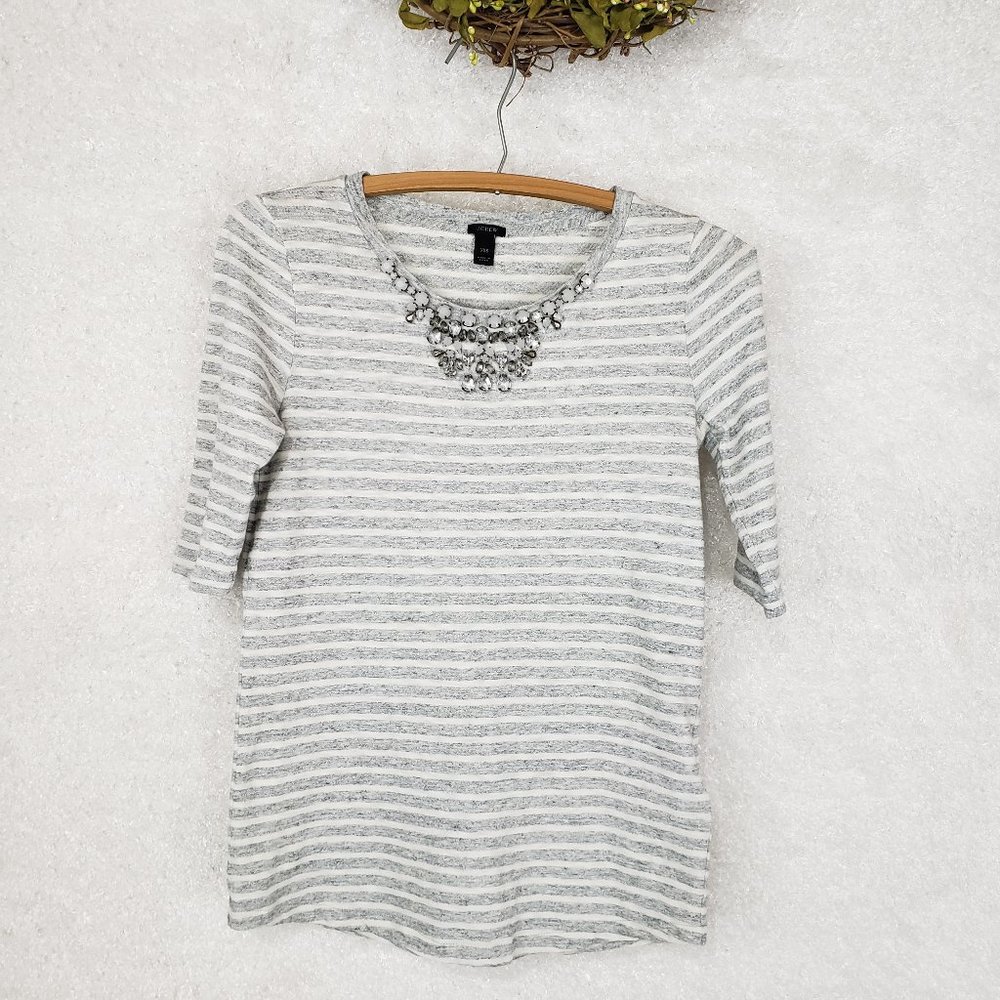 J Crew Grey Striped Shirt | Size XXS